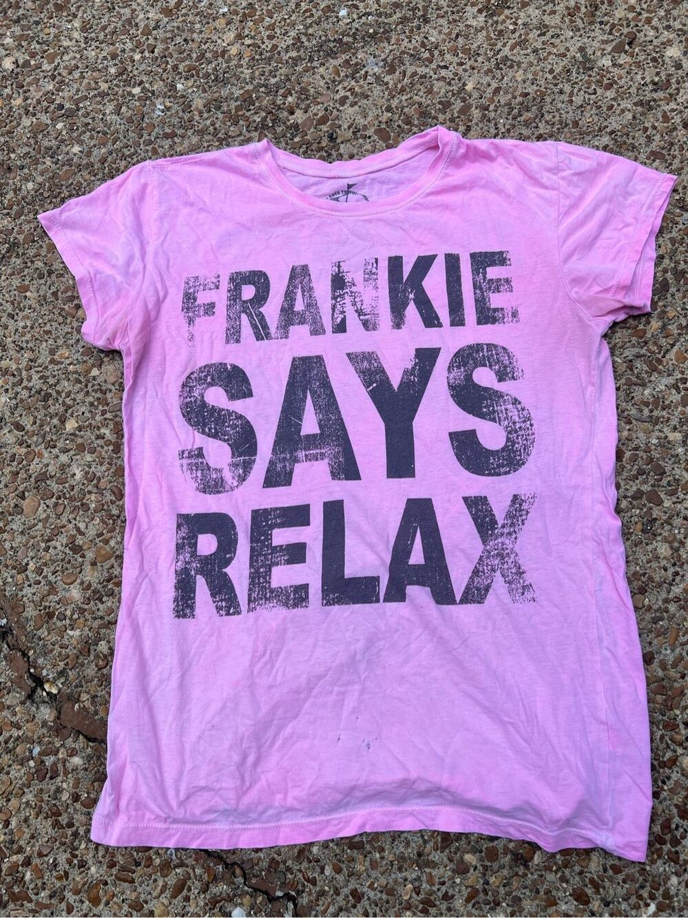 Frankie Goes to Hollywood Official Says Relax Pink Women’s Slim Fit t shirt M/L